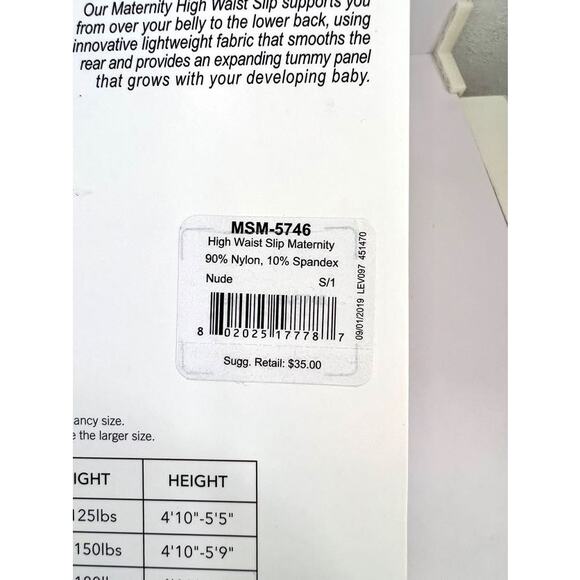 MeMoi Slim Me Size Small Women's High-Waist Nylon Maternity Slip Nude NEW Sealed - Picture 7 of 12